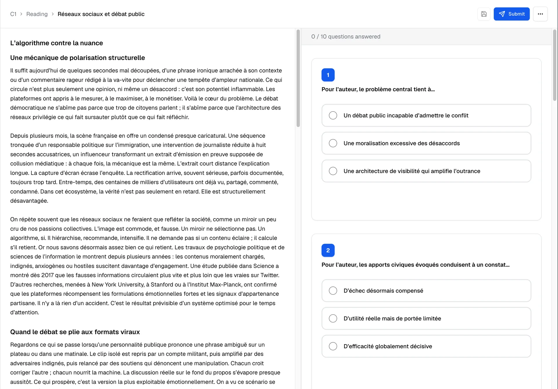 Reading: Answer